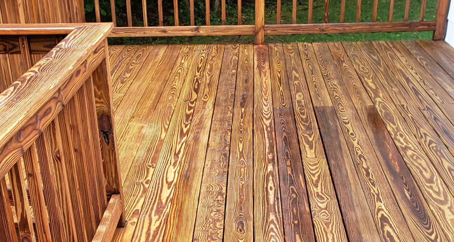 How does the stain affect the look of the deck?
